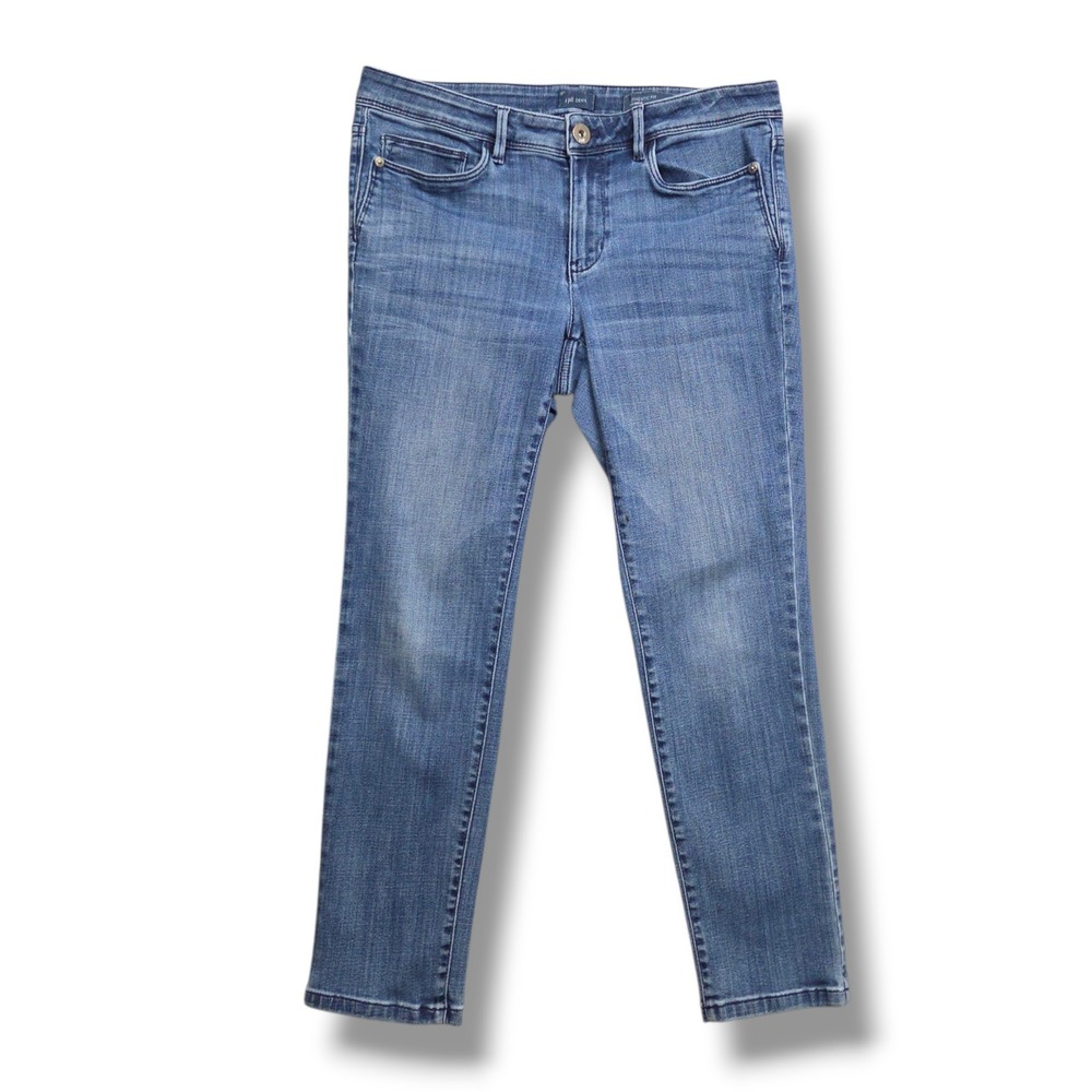 J Jill Authentic Fit Slim Ankle Jeans Womens 8 Petite Mid Rise Light Wash